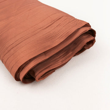 Terracotta (Rust) Accordion Crinkle Taffeta Fabric Bolt - Add Warmth and Elegance to Your Event Decor