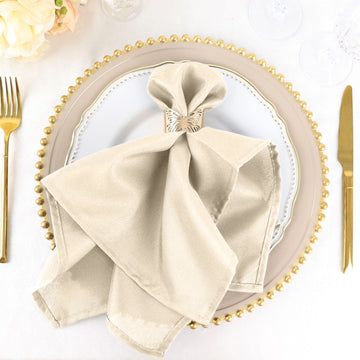 Beige Seamless Cloth Dinner Napkins for Elegant Table Decor