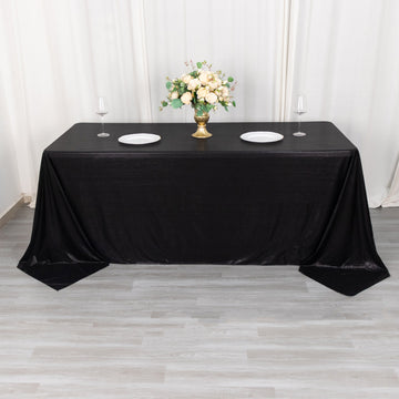 Black Shimmer Sequin Dots Polyester Tablecloth: Elevate Your Dining Experience