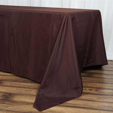 Elegant Chocolate Seamless Polyester Rectangle Tablecloth