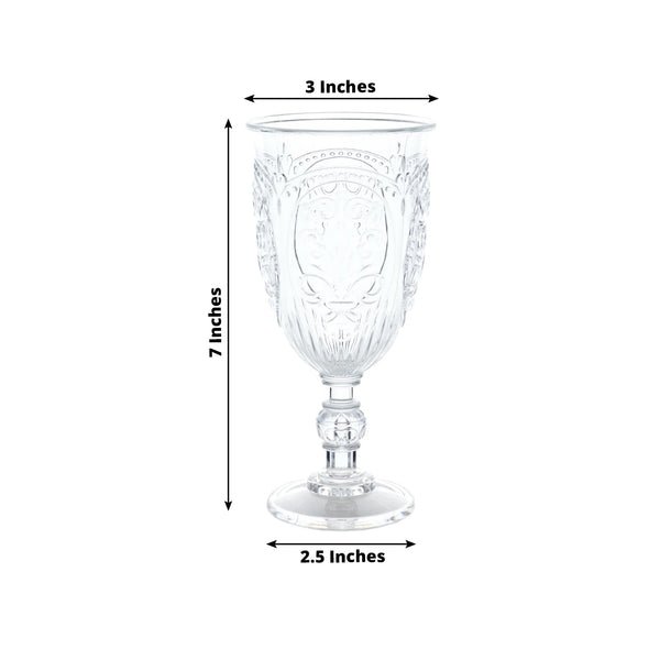 Crystal goblet with elegant design, 7 inches tall, 3 inches wide, 2.5 inches base