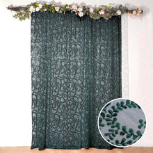 Hunter Emerald Green Embroider Sequin Divider Backdrop Curtain, Sparkly Sheer Event Drapes