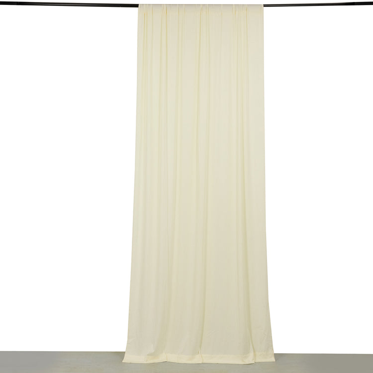 Ivory 4-Way Stretch Spandex Drapery Panel with Rod Pockets, Photography Backdrop Curtain