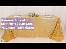 Silver Shimmer Sequin Dots Polyester Tablecloth, Wrinkle Free Sparkle Glitter Tablecover 120"