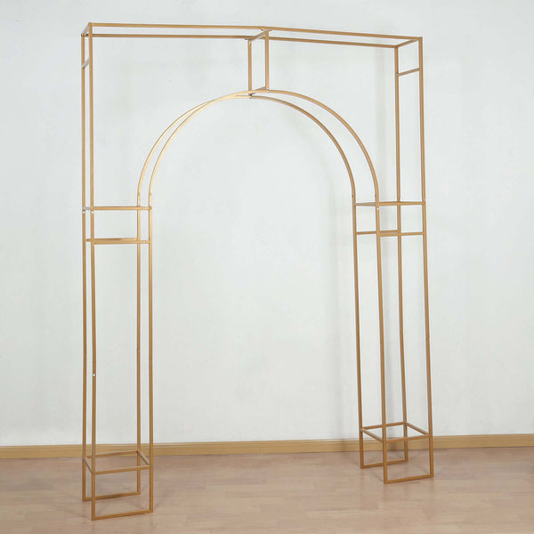 Gold metal archway backdrop for events and weddings