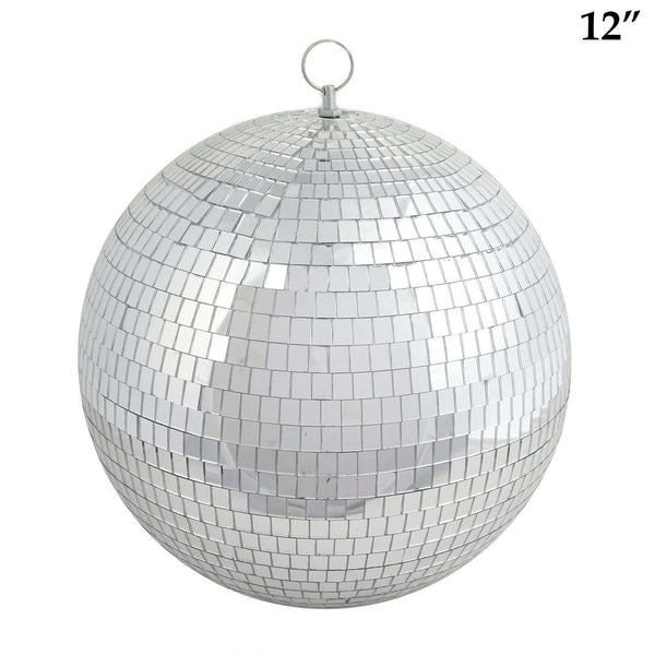 12-inch disco ball with mirrored tiles for party decor #whtbkgd