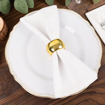 Add a Touch of Elegance with Shiny Metallic Gold Acrylic Napkin Rings