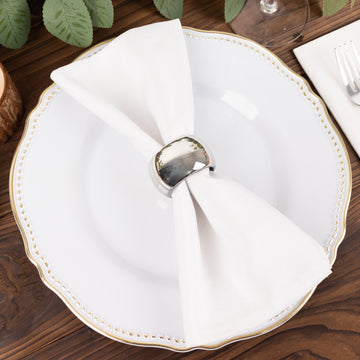 Elevate Your Table Setting with Shiny Metallic Silver Acrylic Napkin Rings