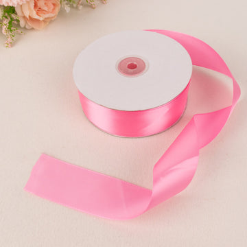 Pink Single Face Decorative Satin Ribbon 50 Yards 1.5"