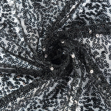 Enhance Your Event Decor with the Black Seamless Premium Sequin Round Tablecloth 108"