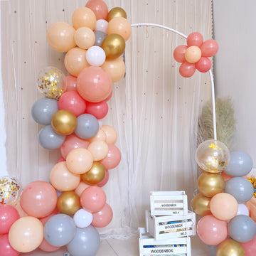 Stunning Gold, Dusty Rose, and Peach DIY Balloon Garland Arch Party Kit