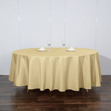 108 Inch Round Champagne Polyester Tablecloth