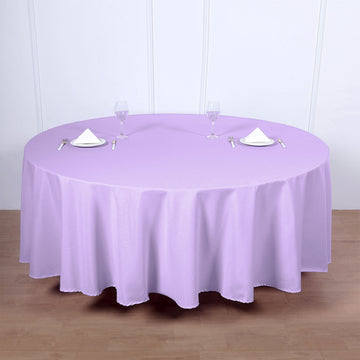 Lavender Lilac Seamless Polyester Round Tablecloth 108"