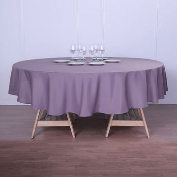 Violet Amethyst Seamless Polyester Round Tablecloth 108"