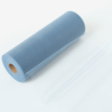 Dusty Blue Tulle Fabric Bolt, Sheer Fabric Spool Roll For Crafts 12"x100 Yards