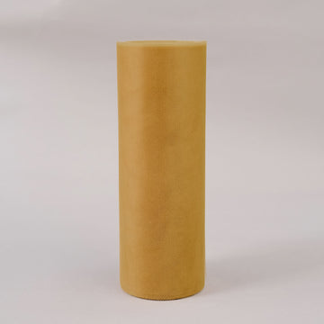 Gold Tulle Fabric Bolt, Sheer Fabric Spool Roll For Crafts 12"x100 Yards