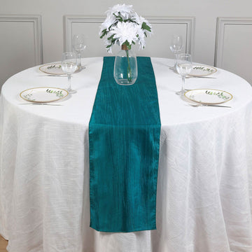 Create a Luxurious Atmosphere with the Teal Taffeta Table Runner