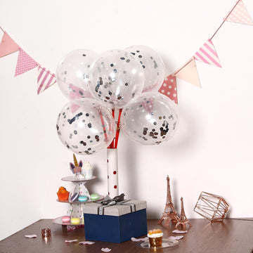 Create a Memorable Celebration with Clear/Silver Confetti Filled Latex Balloons