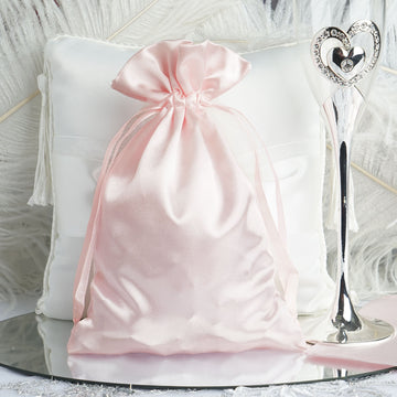 Blush Satin Wedding Party Favor Bags - Add Elegance to Your Event