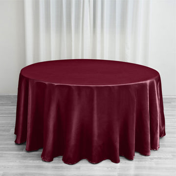 Burgundy Seamless Satin Round Tablecloth 120