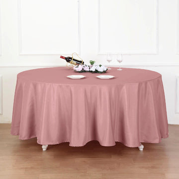 Dusty Rose Seamless Polyester Round Tablecloth 120"