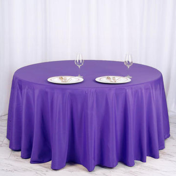 Elevate Your Event with a Purple Seamless Polyester Round Tablecloth