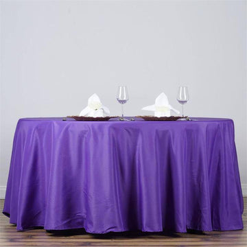 Add Elegance to Your Event with a Purple Seamless Polyester Round Tablecloth