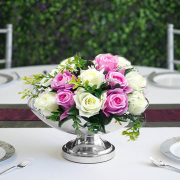 Elegant Metallic Silver Flower Pot for Stunning Event Decor