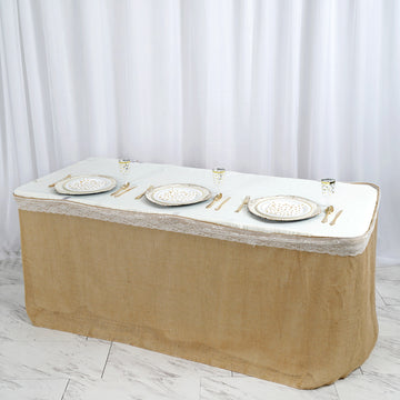 Add a Touch of Natural Elegance with the Boho Chic Rustic Jute Burlap Table Skirt