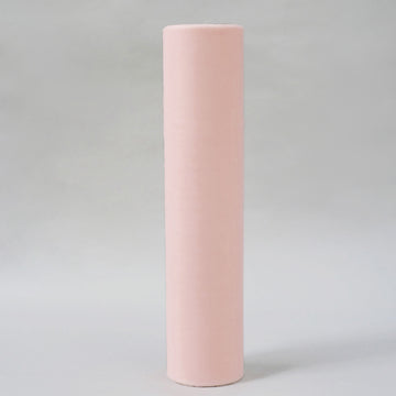 Blush Tulle Fabric Bolt, Sheer Fabric Spool Roll For Crafts 18"x100 Yards