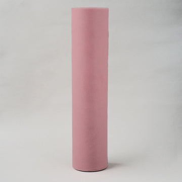 Dusty Rose Tulle Fabric Bolt, Sheer Fabric Spool Roll For Crafts 18"x100 Yards