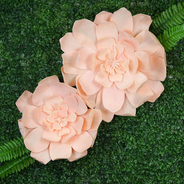 2 Pack Blush Real-Like Soft Foam Craft Daisy Flower Heads 24"