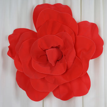 2 Pack Large Red Real Touch Artificial Foam DIY Craft Roses 24"