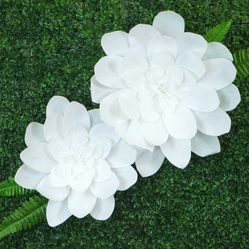 2 Pack White Real-Like Soft Foam Craft Daisy Flower Heads 24"