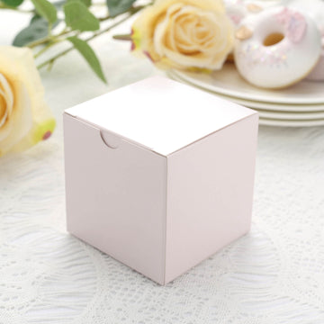 100 Pack DIY Blush Party Shower Favor Candy Gift Boxes 3"