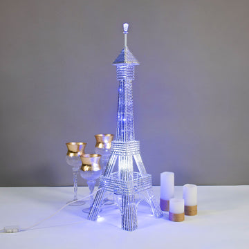 Color Changing LED Metal Eiffel Tower Columns LED Lamp, Night Light Wedding Centerpiece 3.5ft