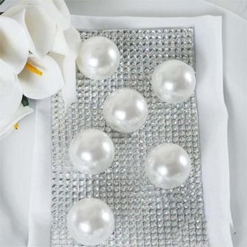 35 Pack Glossy White Faux Craft Pearl Beads and Vase Filler 30mm