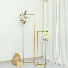 5.5 Feet Gold Metal Frame Slim Rectangular Floral Display Backdrop Stand