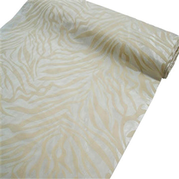 Taffeta Fabric Roll Zebra Print Fabric by the Bolt Zebra Fabric Animal Print - Ivory 54" x 10 Yards