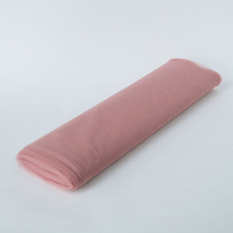 Dusty Rose Sheer Tulle Fabric Spool Roll 54 Inch x 40 Yards#whtbkgd