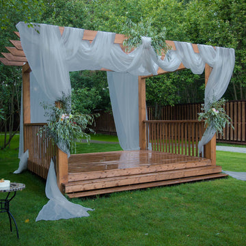 Enhance Your Event Decor with the Premium Dusty Blue Chiffon Curtain Panel