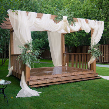 Enhance Your Space with Premium Ivory Chiffon Curtain Panel