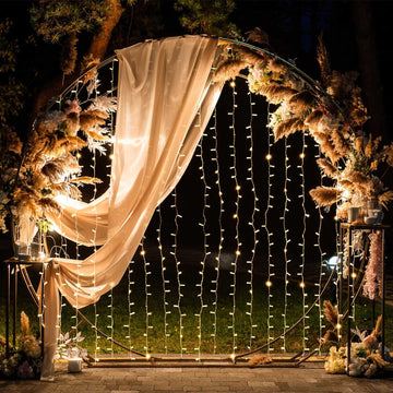Add a Touch of Enchantment to Your Events with Warm White LED Icicle Curtain Fairy String Lights