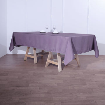 Add Elegance to Your Event with the Violet Amethyst Seamless Polyester Rectangular Tablecloth