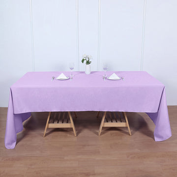 Elevate Your Event with the Lavender Lilac Seamless Polyester Rectangular Tablecloth 60"x126"