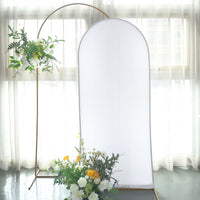 Matte White Spandex Fitted Wedding Arch Cover For Round Top Chiara Backdrop Stand 6ft