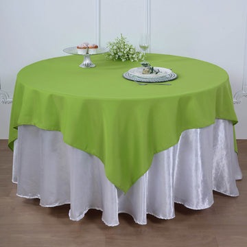Elevate Your Event with the Apple Green Square Seamless Polyester Table Overlay