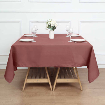 Elevate Your Event Decor with the Cinnamon Rose Seamless Polyester Square Tablecloth