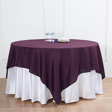 70 Inch Square Eggplant Polyester Table Overlay
