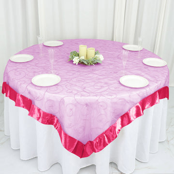 Versatile and Stylish Fuchsia Embroidered Table Overlay